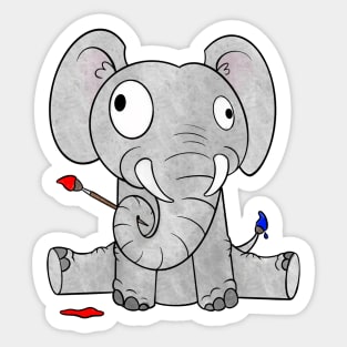 Elephant Artist Sticker